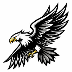 Obraz premium eagle, soaring, vector, bird, flight, wildlife, nature, sky, animal, freedom, bird of prey, wings, majestic, power, skyward, soaring eagle, predator, feathers, silhouette, horizon, majestic bird, adve