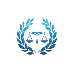 Obraz premium Scales of Justice within a Laurel Wreath Design