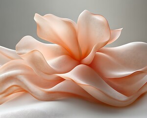 Peach-colored fabric flower blossom.