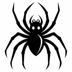Spider vector silhouette black design white background