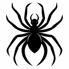 Spider vector silhouette black design white background