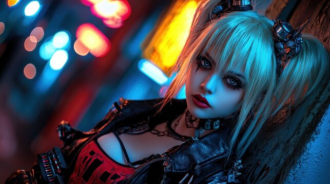 Cyberpunk Harley Quinn Cosplay: Neon Nights