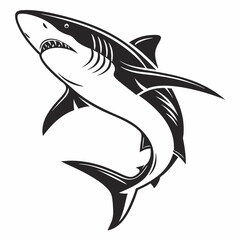 Obraz premium shark, silhouette, vector, illustration, ocean, predator, marine, animal, wildlife, sea, fish, sharp, wave, beach, aquatic, danger, fin, blue, swimming, hunting, carnivore, deep, nature, oceanic, coas