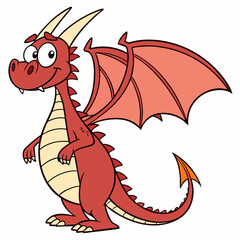 dragon, red, vector, illustration, fire, fantasy, creature, mythical, design, art, beast, creature, animal, symbol, fantasy art, powerful, illustration vector, legendary, flame, aggressive, dragon art