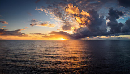 sunset sky over the sea