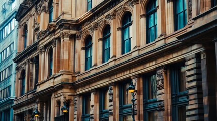 Fototapeta premium Grand Stone Facades with Intricate Details and Elegance