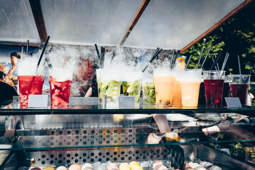 Alcoholic cocktail glass wineglass, colorful delicious drink to celebrate event