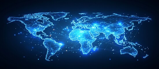 Global Network: A Futuristic World Map Visualization