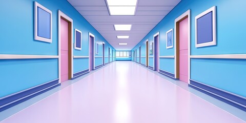 2D animation hospital concept for healthcare, health insurance, and medical care