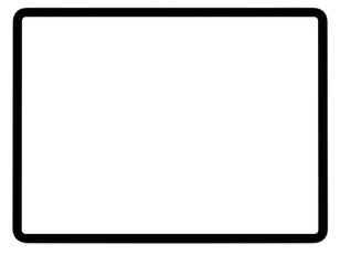 White tablet PC mockup template. Transparent png. Blank screen. Frame only

