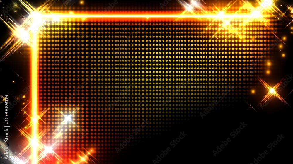 Canvas Prints glowing orange frame with bright dotted background