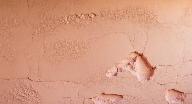 Rough peach stucco wall texture with depth