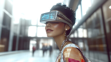 Futuristic Female Architect Showcasing Cutting Edge Professionalism and Advanced Technology