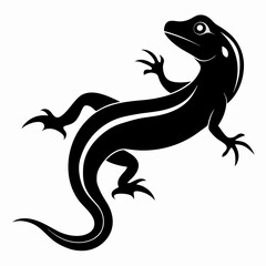Fototapeta premium Lizard vector silhouette black design white background