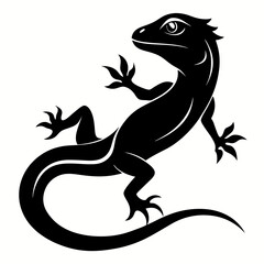 Lizard vector silhouette black design white background