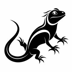 Lizard vector silhouette black design white background
