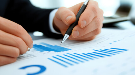 Office environment data visualization analyzing business performance metrics effectively