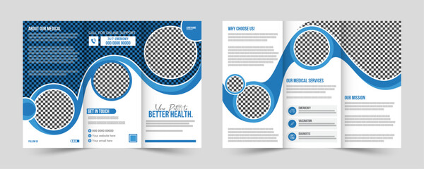 Trifold medical health care brochure, business or company brochure template