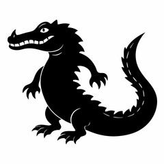 Alligator vector silhouette black design white background