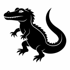 Fototapeta premium Alligator vector silhouette black design white background