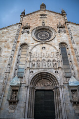 Tourist destination small medieval village of Como with hilly narrow streets and luxurious villas, holiday destination on Lake Como, Italy in spring