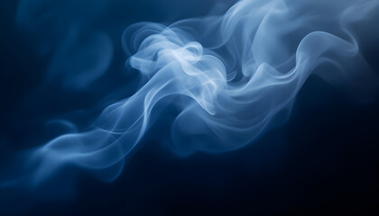 Abstract Blue Smoke: Serene Swirls and Ethereal Forms