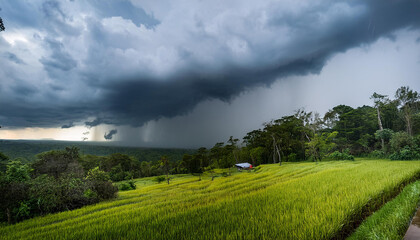 during the rainy season it is raining cloudy and stormy generative ai