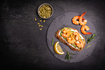 Healthy shrimp sandwiches