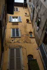 Historical part of Bergamo city, Bergamo Alta with narrow streets, tourists destination