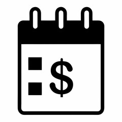 Dollar Calendar Icon Vector Illustration