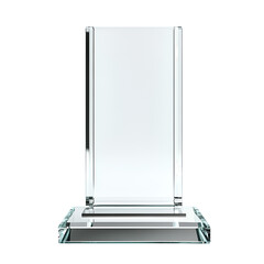 Transparent Glass Award Plaque, Crystal Prize, Blank Template, Achievement Recognition
