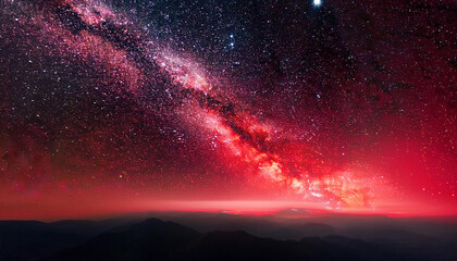 red galaxy area with stars