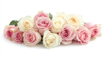Elegant Pink and White Roses Arranged Beautifully for Special Occasions or as a Decorative Element in Home Settings