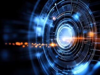Fototapeta premium Dynamic futuristic interface design digital realm graphic art high-tech environment abstract viewpoint innovation concept