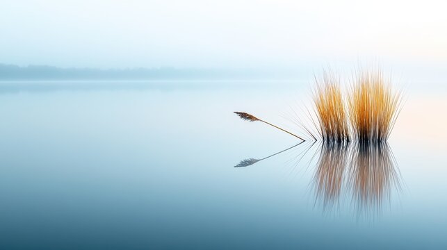 natures tranquil beauty, calm waters reflect harmony as the sun rises, blending gold and azure layers for a tranquil dawn, inviting peaceful beginnings