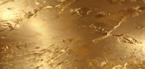 Metallic gold foil background with subtle reflections on a clean surface, gold foil,  luxury