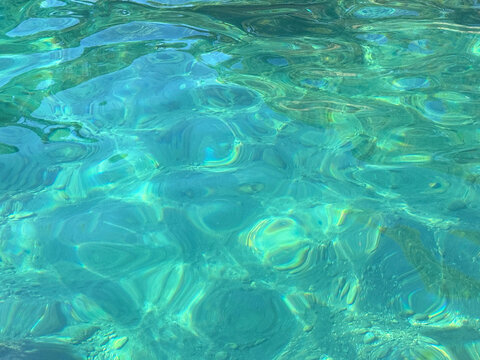Amazing sea watercolor blue turquoise transparent water 
