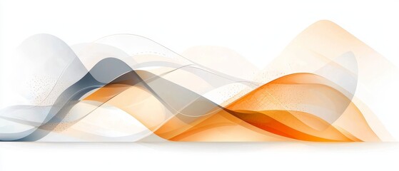 Abstract Orange and Grey Wave Background Design Fluid Dynamic Swirls Modern Artistic Wallpaper