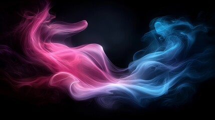 Abstract Pink and Blue Swirling Smoke Glowing Nebula Dynamic Energy Artistic Background