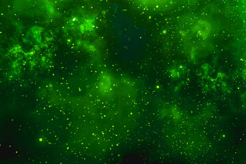 Bright Green Galactic Texture Filled With Stars And Cosmic Energy
