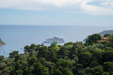 Panoramic view of Saint-Jean-Cap-Ferrat commune in Alpes-Maritimes in Provence-Alpes-Cote d'Azur, French Riviera, France