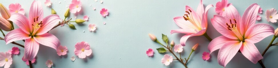 Fototapeta premium Soft pastel lily arrangement , elegant, pastel