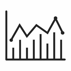 Line Graph Silhouette Vector Icon