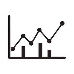 Line Graph Silhouette Vector Icon