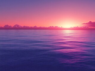 Naklejka premium Vibrant sunset over calm ocean. (2)