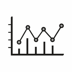 Line Graph Silhouette Vector Icon