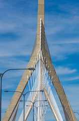 Fototapeta premium View of Leonard P. Zakim Bridge from underneath.