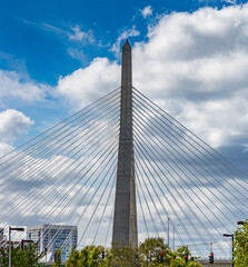 Zakim bridge crosses Boston's Charles river.CR2