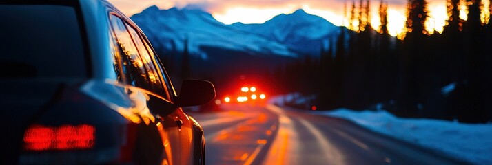 road trip concept on the open road highway