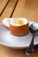 Soft boiled chicken egg